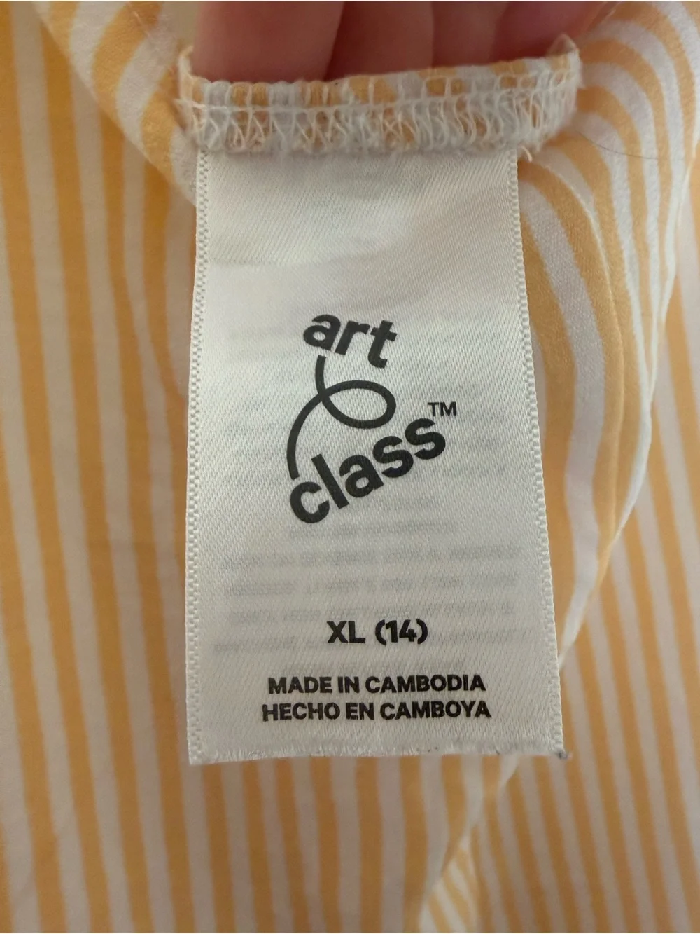 art class Yellow and White Striped Tie-Shoulder Romper